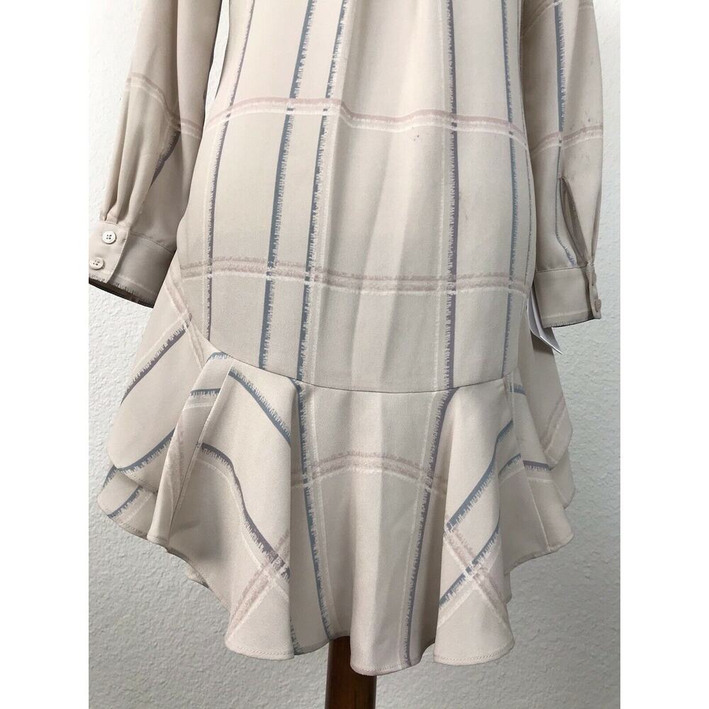 BCBGMaxAzria Dress Peggy Drop Waist Plaid Swing Mini Preppy Contemporary Modern - Picture 11 of 12